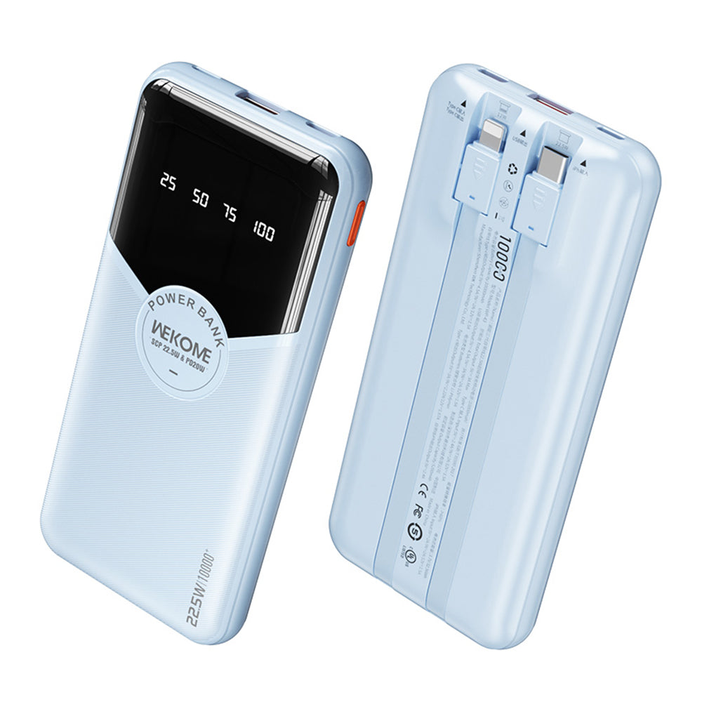 WEKOME WP-59 Pop Digital Series Gen3 10000mAh 22.5W Cabled Super Fast Charging Power Bank WEKOME WP-59 Pop Digital Series Gen3 10000mAh 22.5W Cabled Super Fast Charging Power Bank